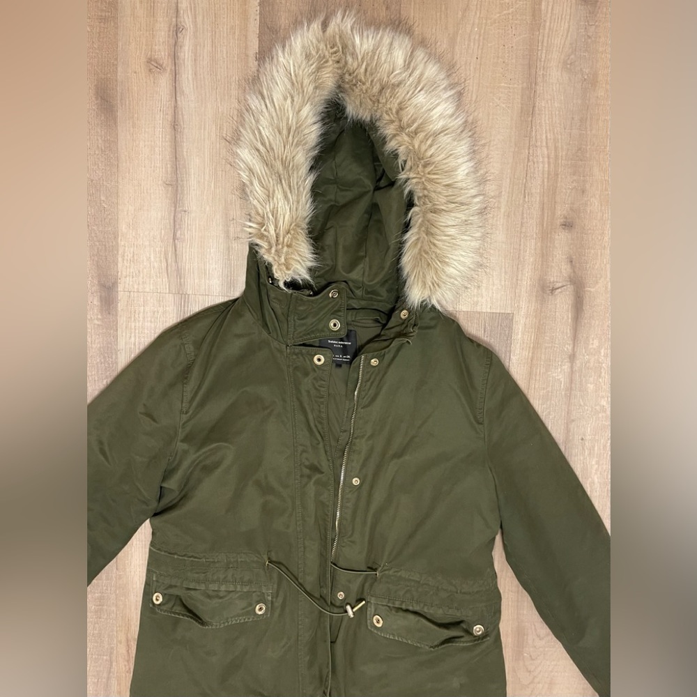 ZARA Khaki Fall/Winter Jacket - Picture 7 of 11